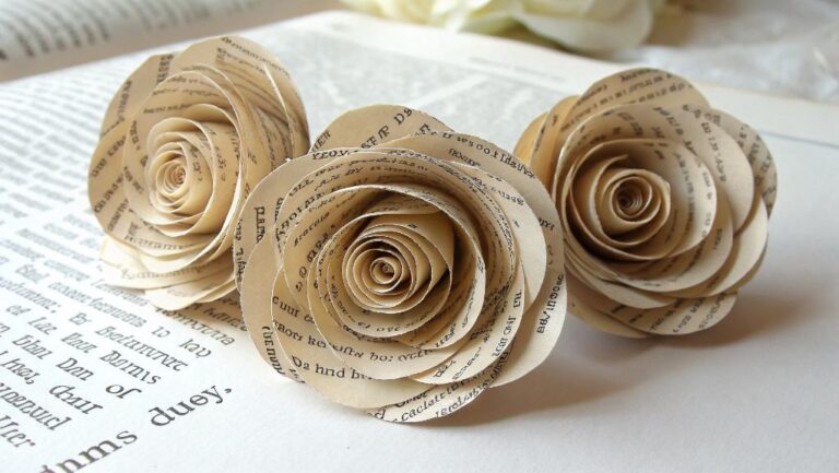 How To Make Gorgeous DIY Book Page Roses (Curled Petal Style) – Tutorial