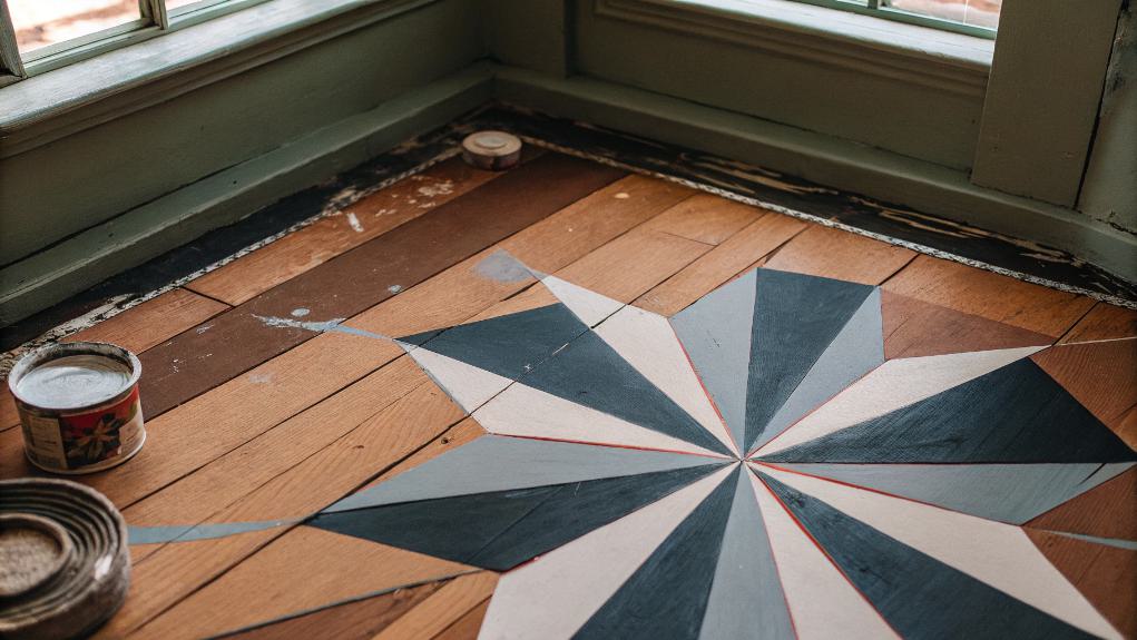 artistic hand painted flooring designs