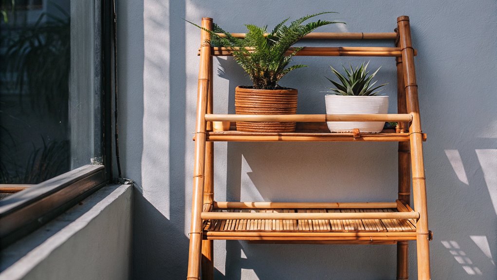 bamboo stand with ladder design