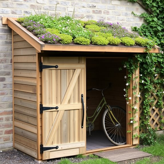 bicycle storage in garden