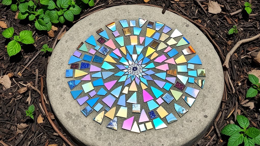 colorful decorative garden tiles