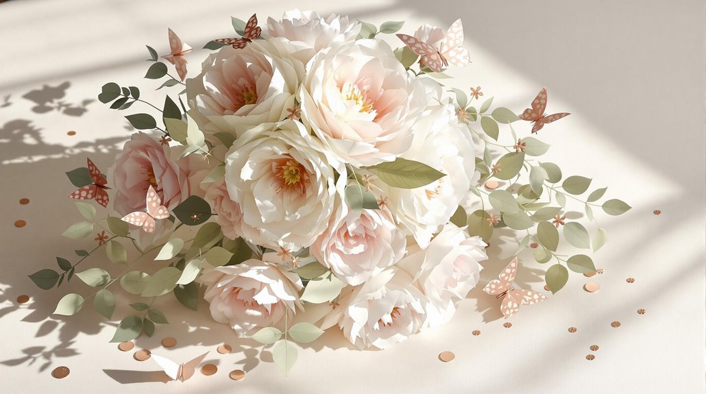 colorful decorative paper blooms