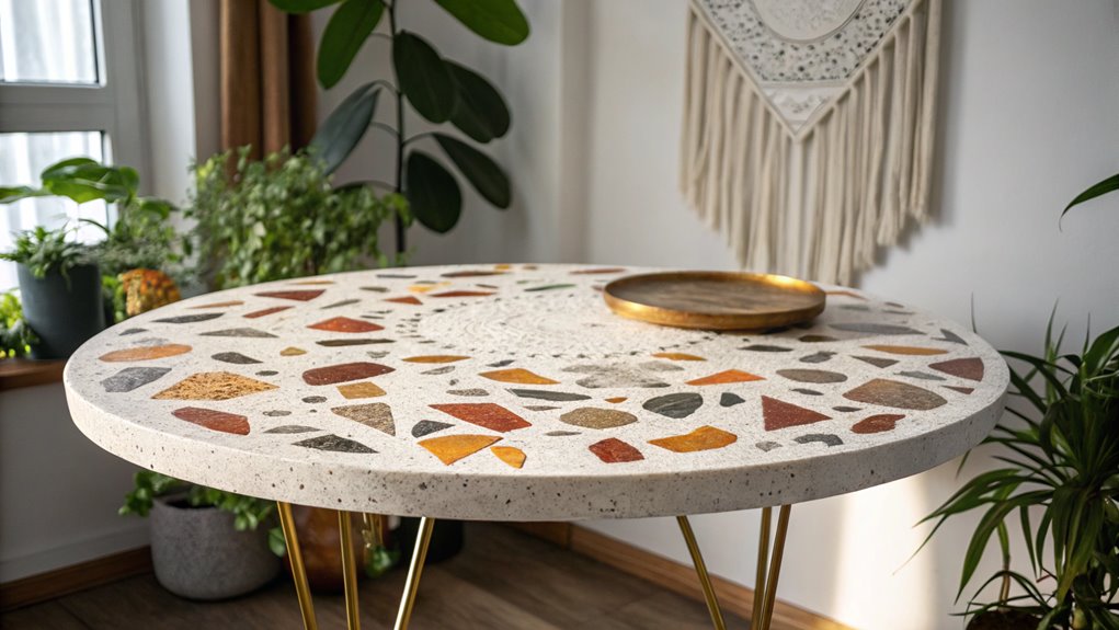 colorful mosaic table surface