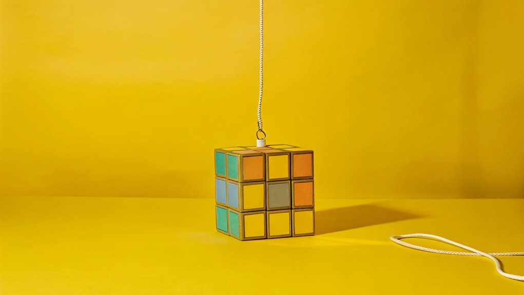 colorful puzzle cube lamp