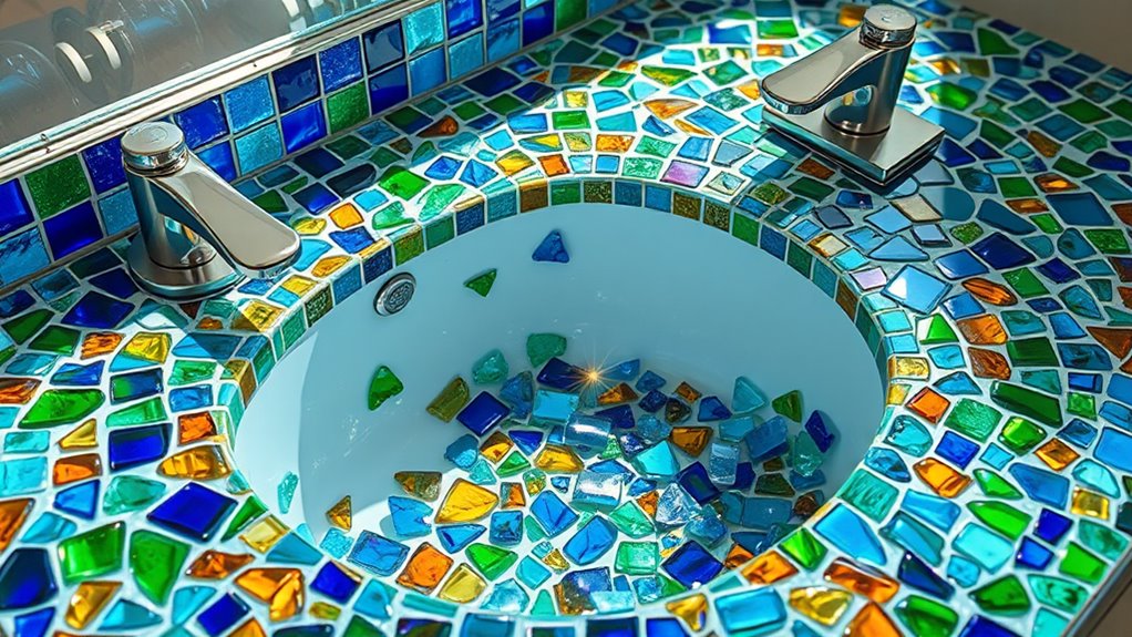 colorful shattered glass art