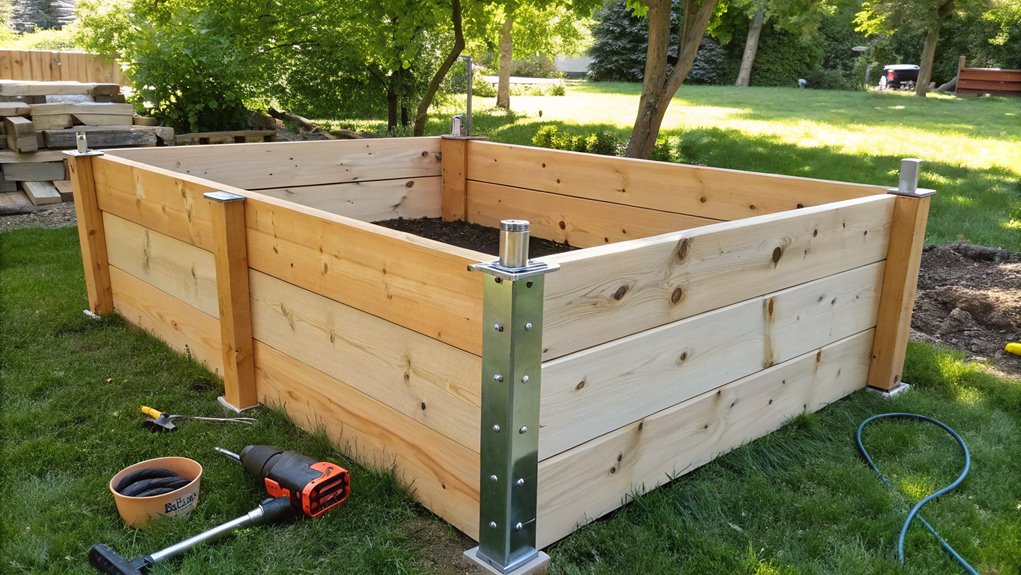 construct elevated planting boxes