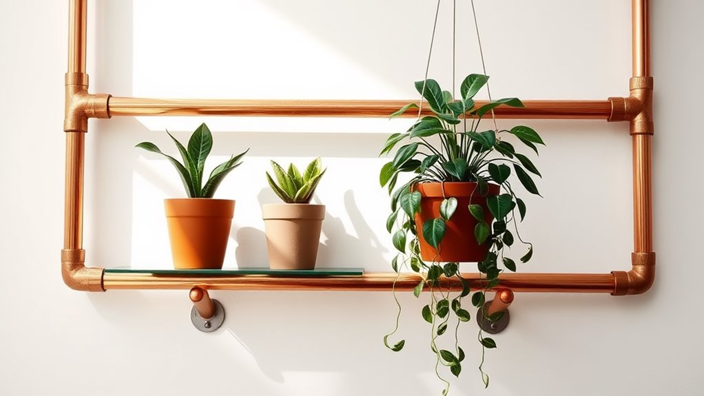 copper pipe plant holders