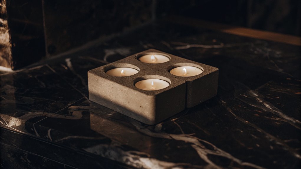 decorative concrete tea lights