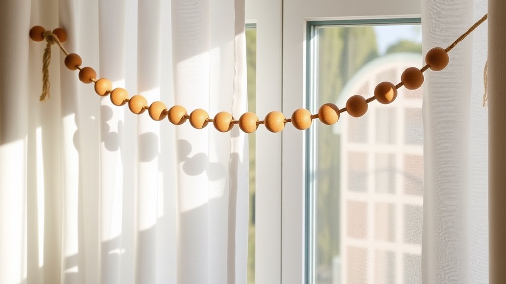 decorative wooden bead strand