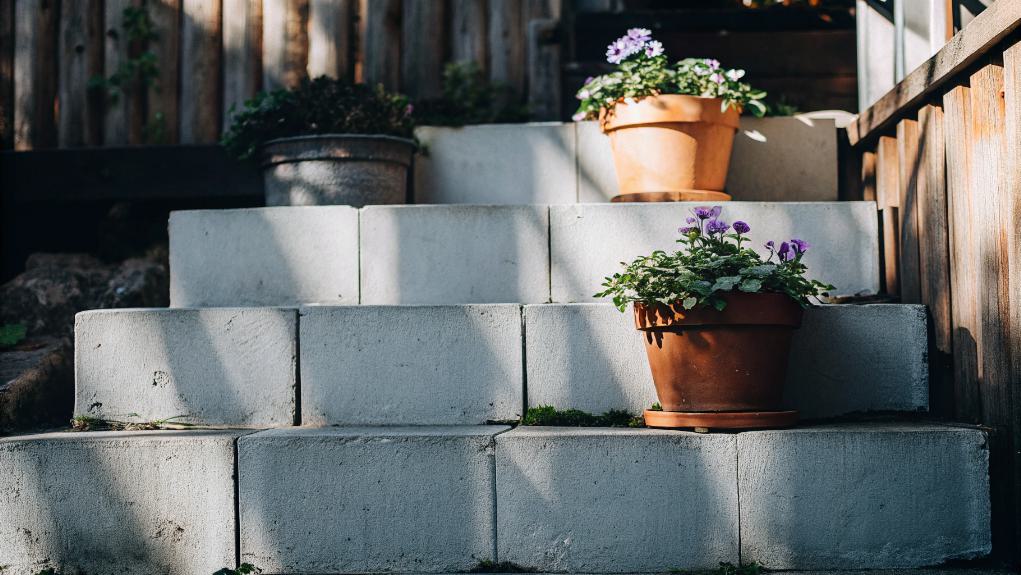 diy concrete block stairs