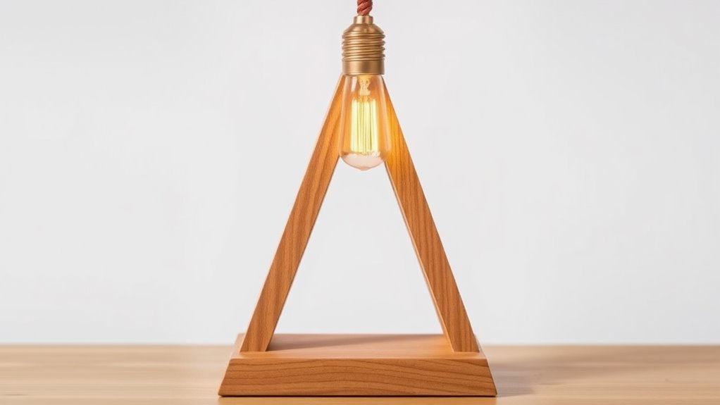 elegant wooden lamp holder