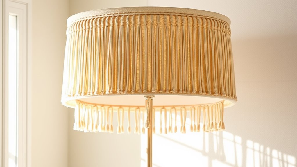 fringe lamp shade makeover