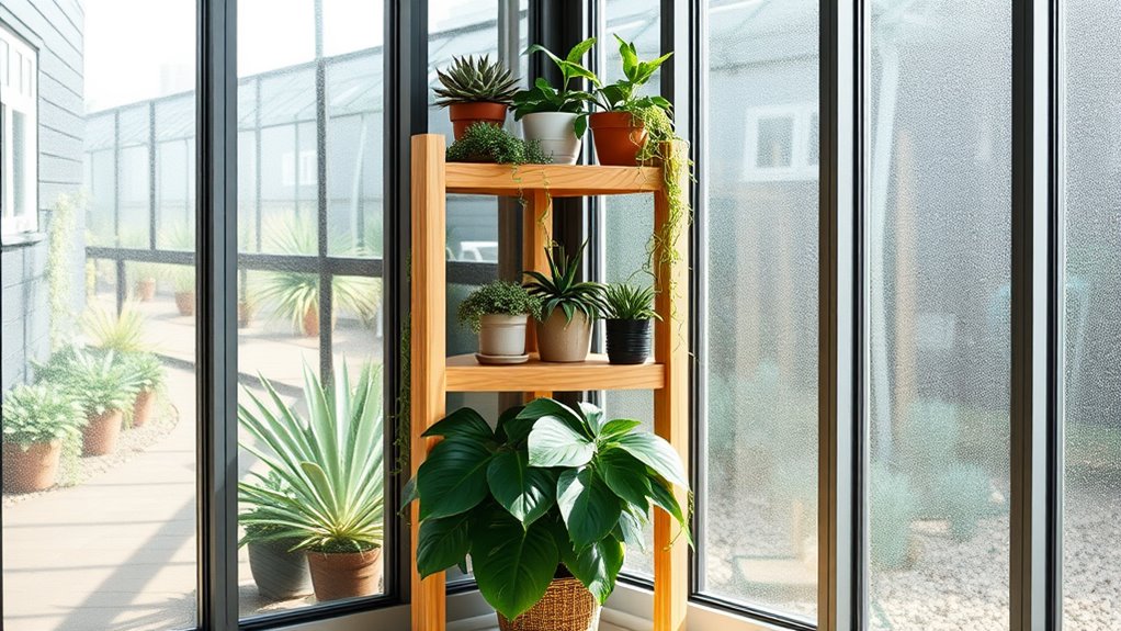 greenhouse with glass corners