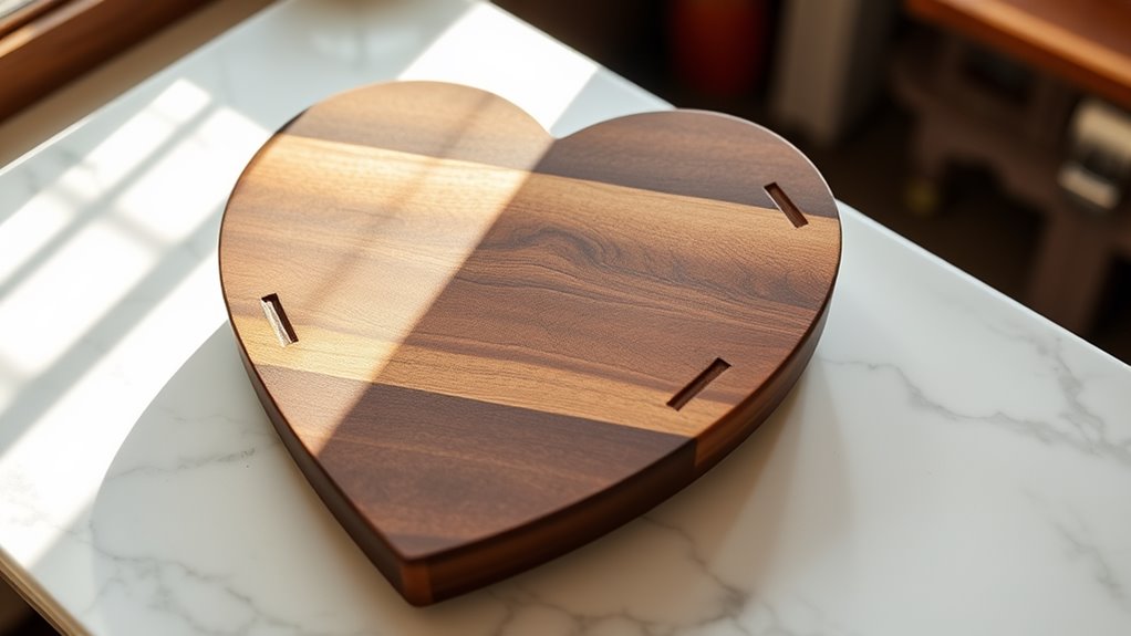 heart shaped wooden board