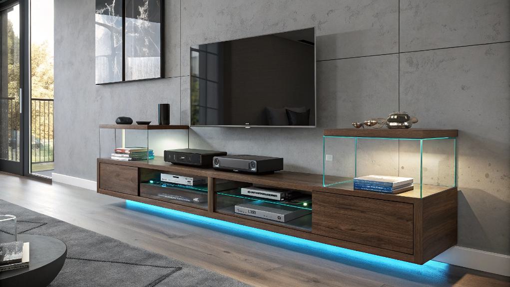 illuminated glass showcase design