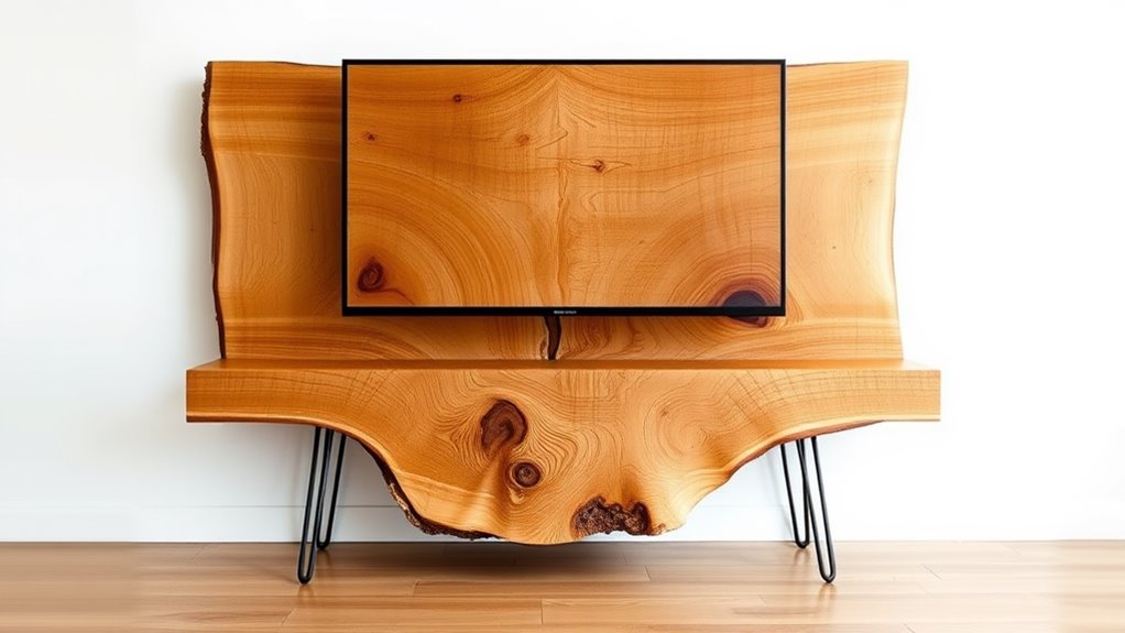 natural rustic wood display