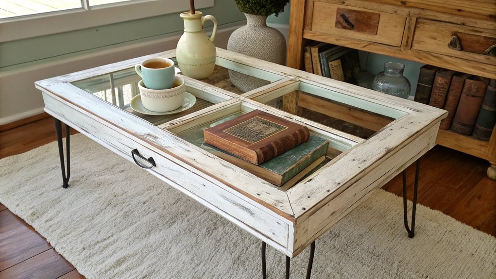 reclaimed wood window table