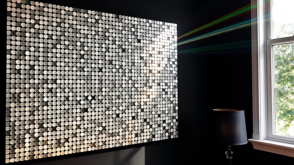 reflective geometric art piece