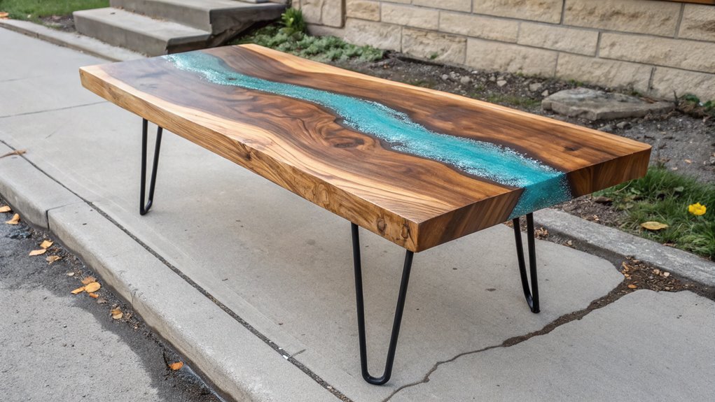 river themed resin table
