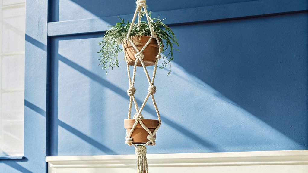 rope basket plant holder