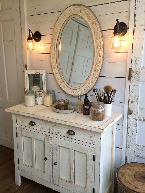 rustic chic vanity decor