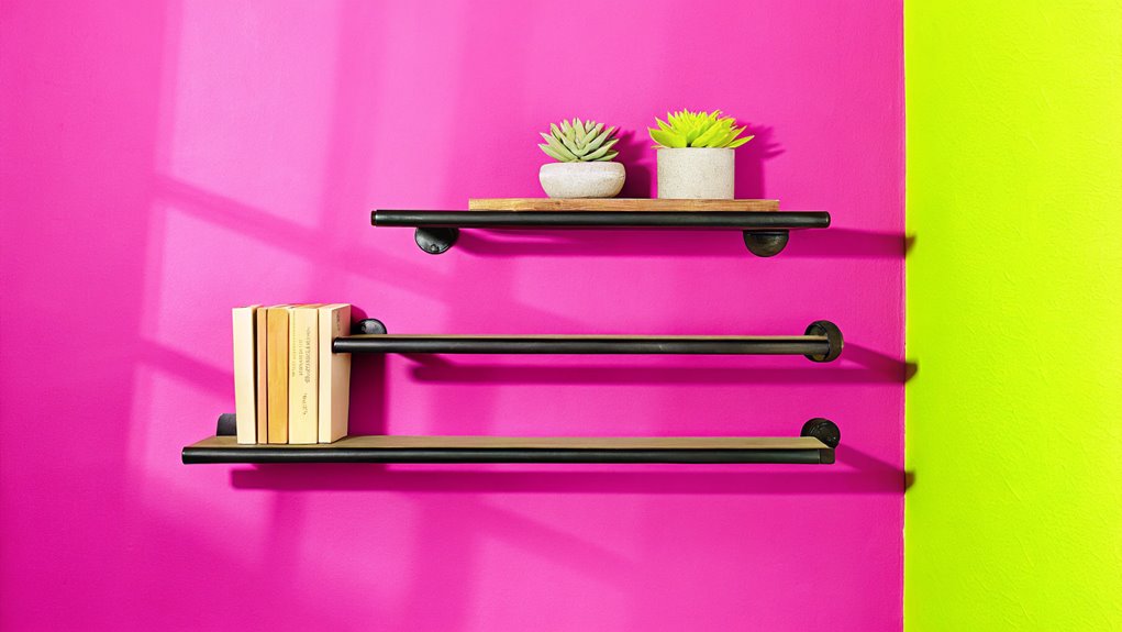 rustic industrial shelf design