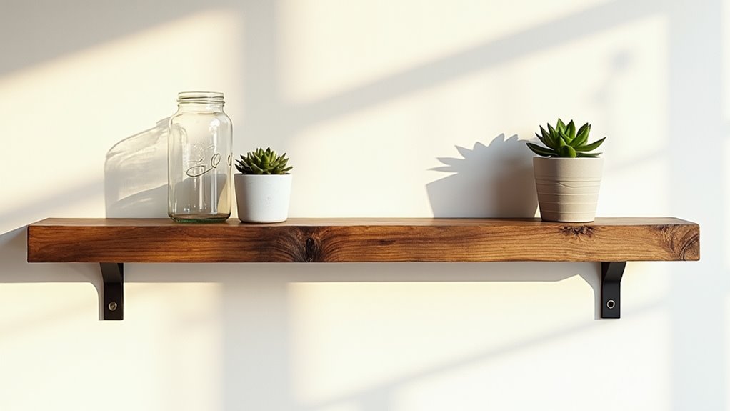 rustic reclaimed wood shelf