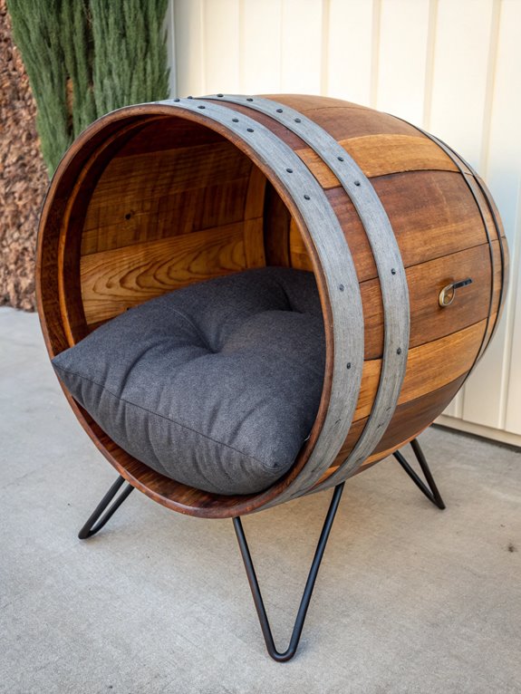 rustic wine barrel bed