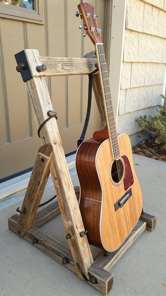 rustic wooden display stand