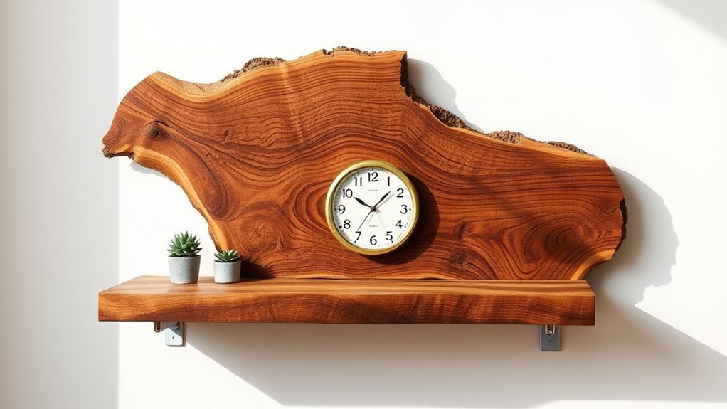 rustic wooden wall shelves