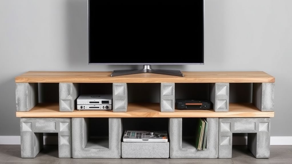 sleek concrete media hub