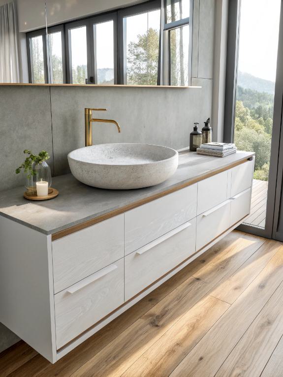 sleek contemporary bathroom design