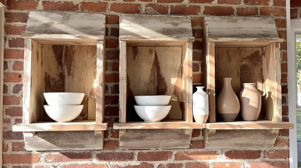 stacked pottery arrangement showcase