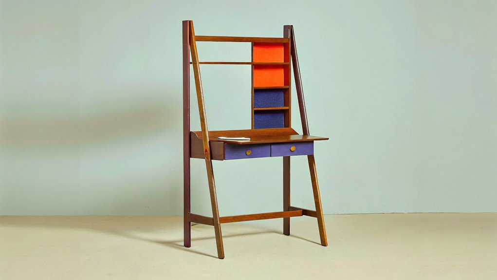 storage equipped ladder desk