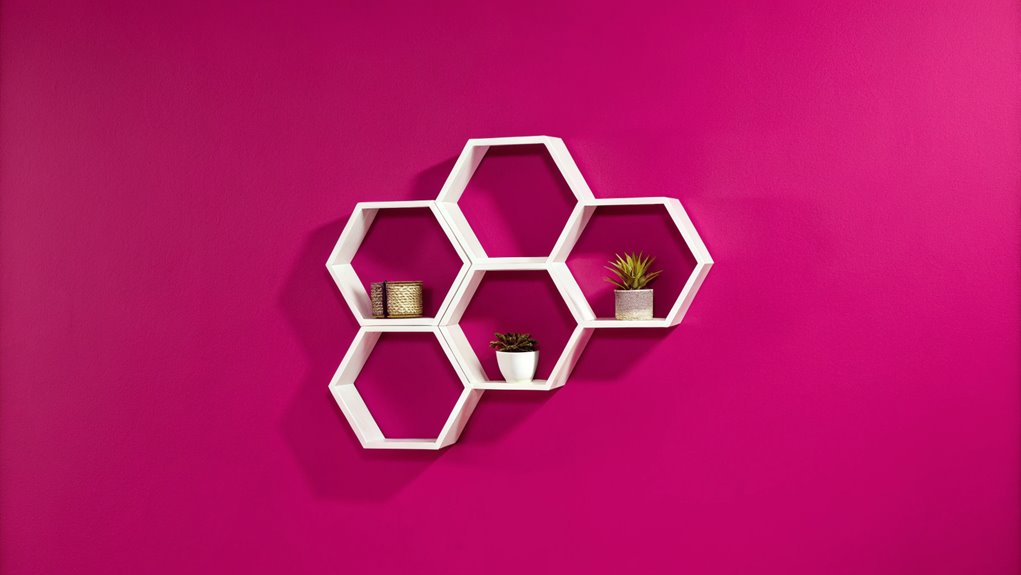 stylish hexagon wall storage