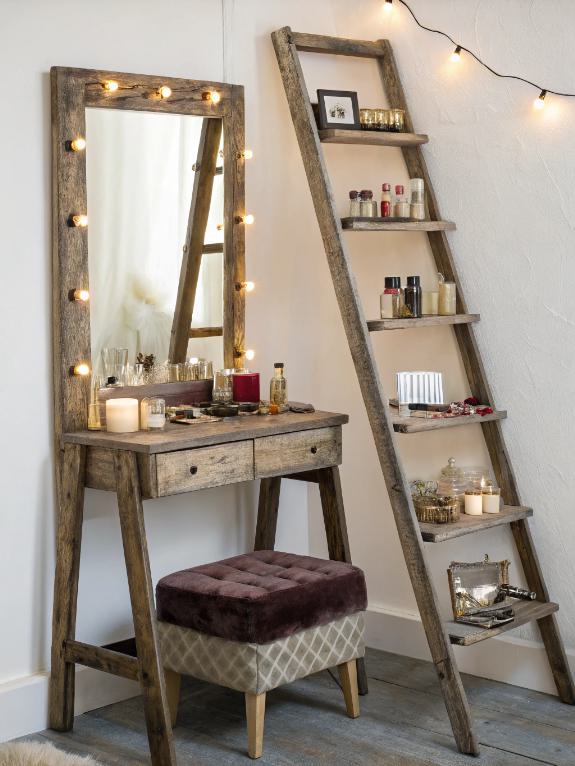 stylish ladder shelf vanity