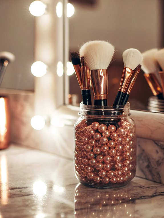 stylish makeup brush storage