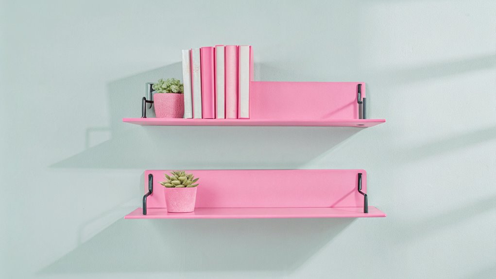 stylish metal bracket shelves