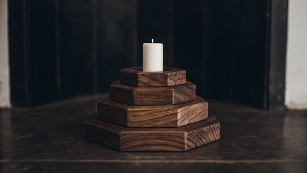 stylish wooden geometric holders