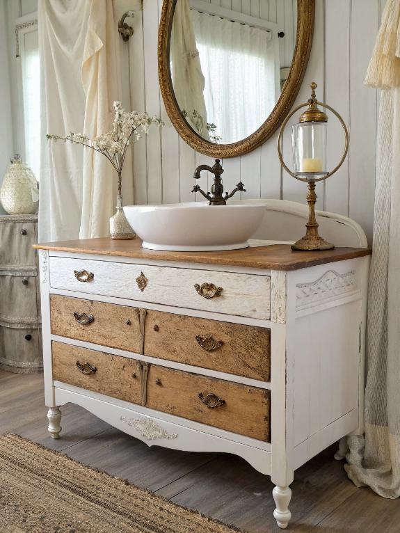 upcycled dresser turned vanity