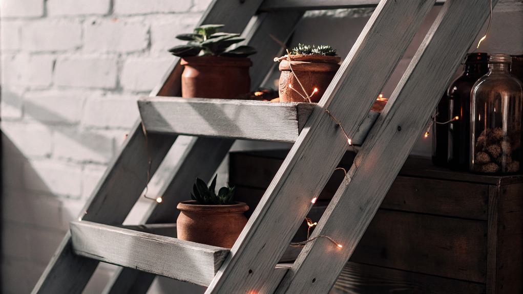 upcycled storage crate shelves
