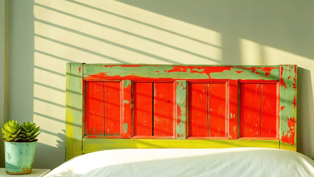 upcycled window shutter art