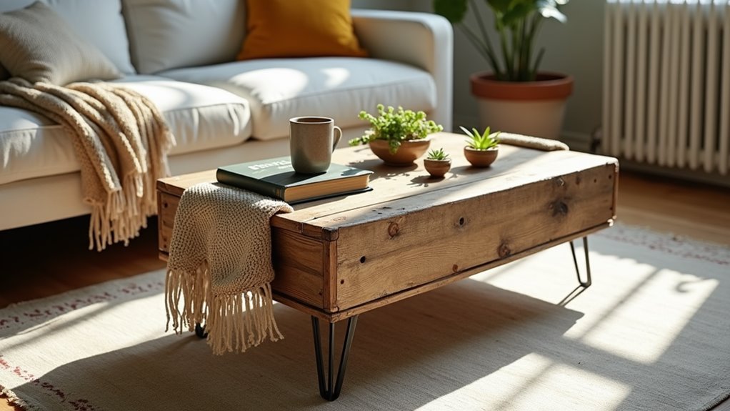 upcycled wooden crate table