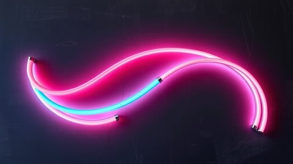 vibrant retro neon letters