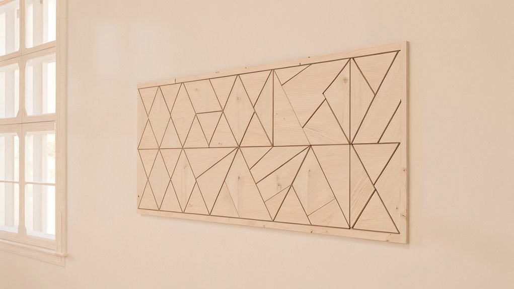 wooden geometric design pattern