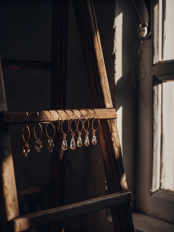 wooden ladder storage solution